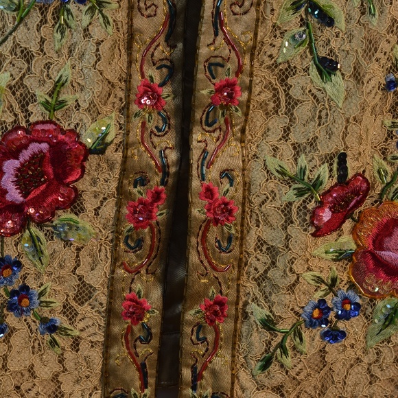 TOGETHER Beaded, Sequinned, embroidered, Lace Jacket SZ 16 - Picture 9 of 11